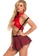 LYCKA LDB4132-女士制服款睡衣套裝 (紅色) F5760AADF4C169GS_3