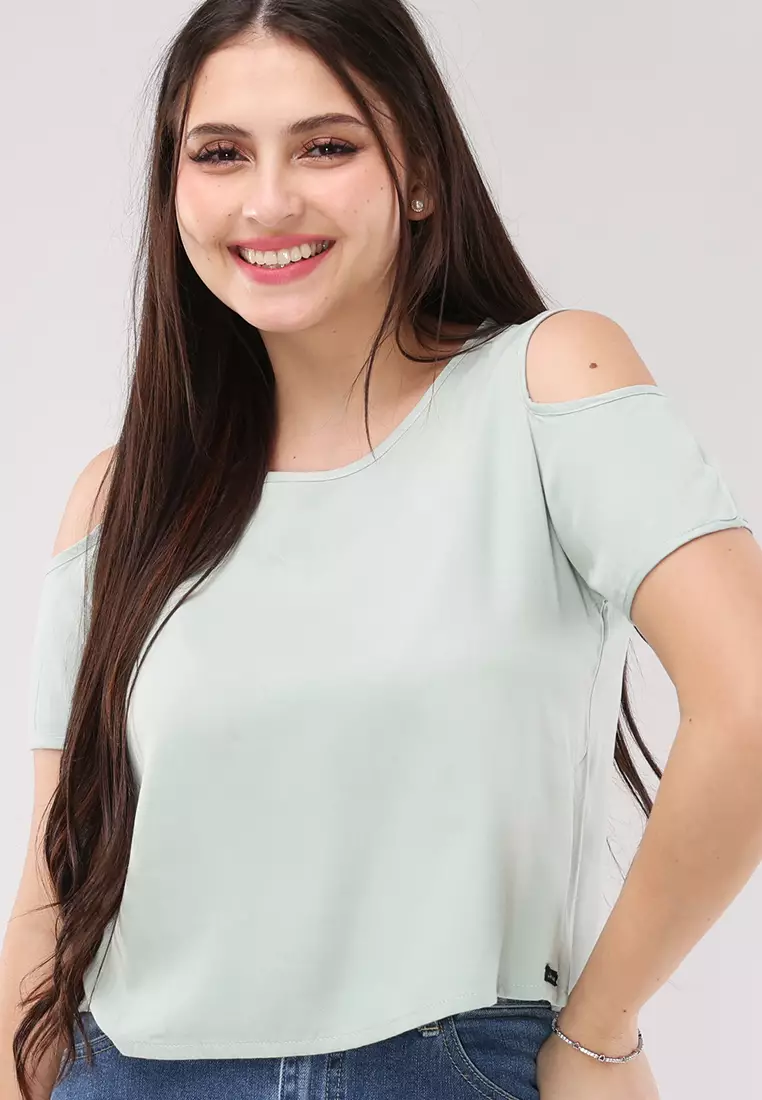 Single Twill Woven Short Sleeves Blouse