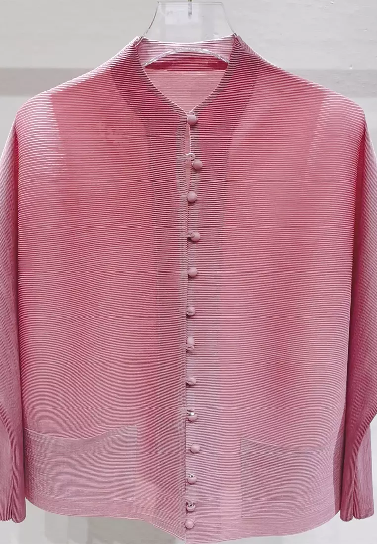 Stand Collar Single Breasted Long Sleeve Top CZJ2066