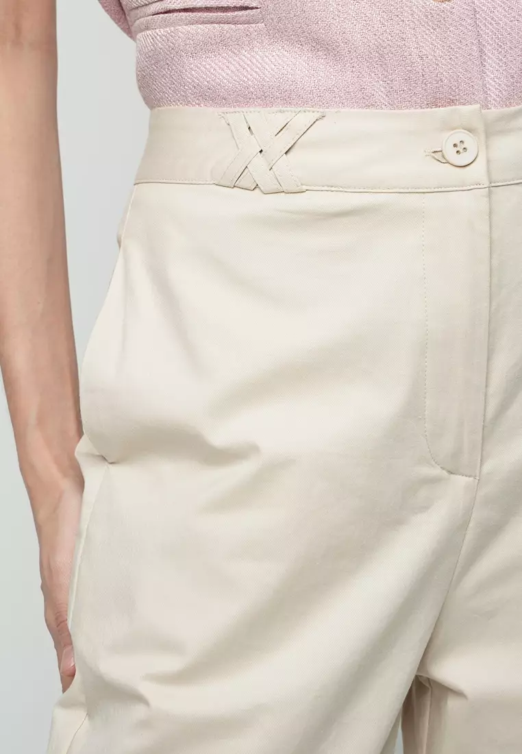 Kailee Relaxed Pants with Criss-Cross Waistband Detail