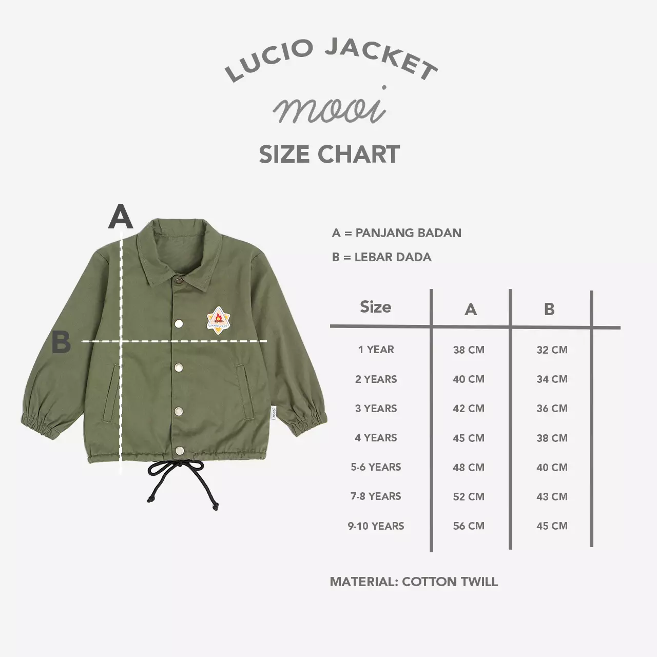 Mooi Jaket Anak Lucio Jacket - Army Green