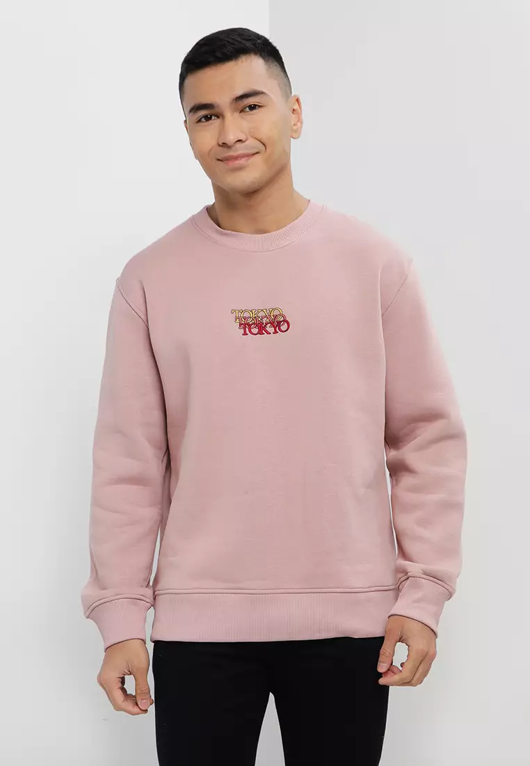 Topman pink sale sweatshirt