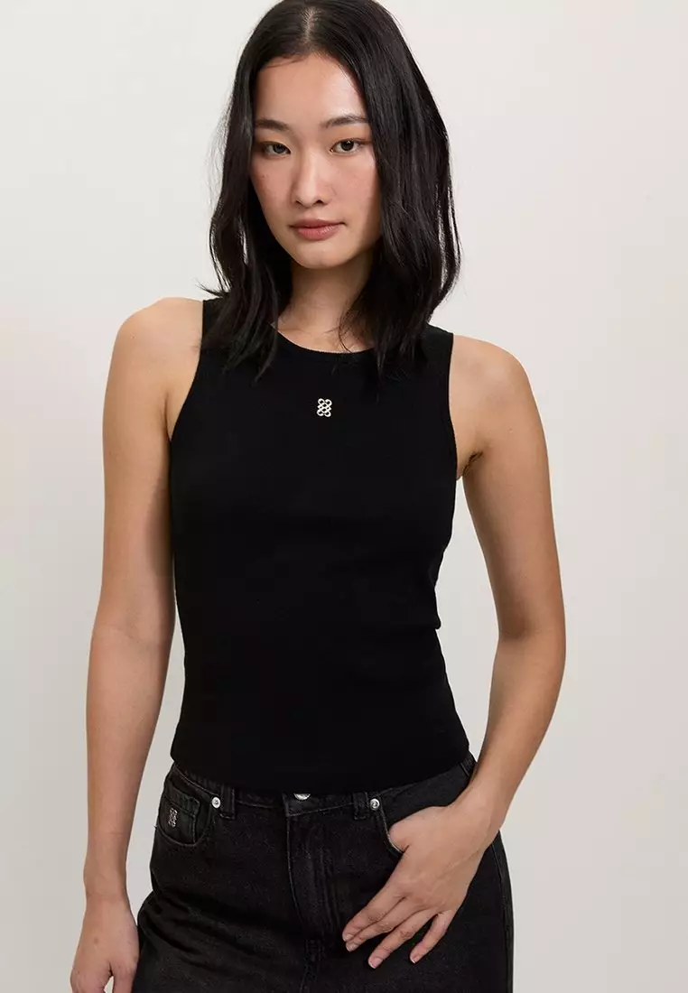 Sleeveless Knit Top - Black