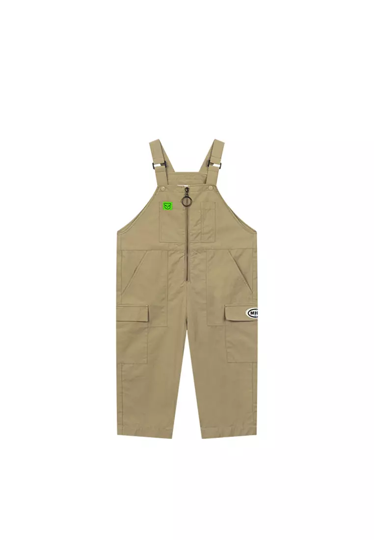 儿童裤子日系工装多口袋宽松背带裤