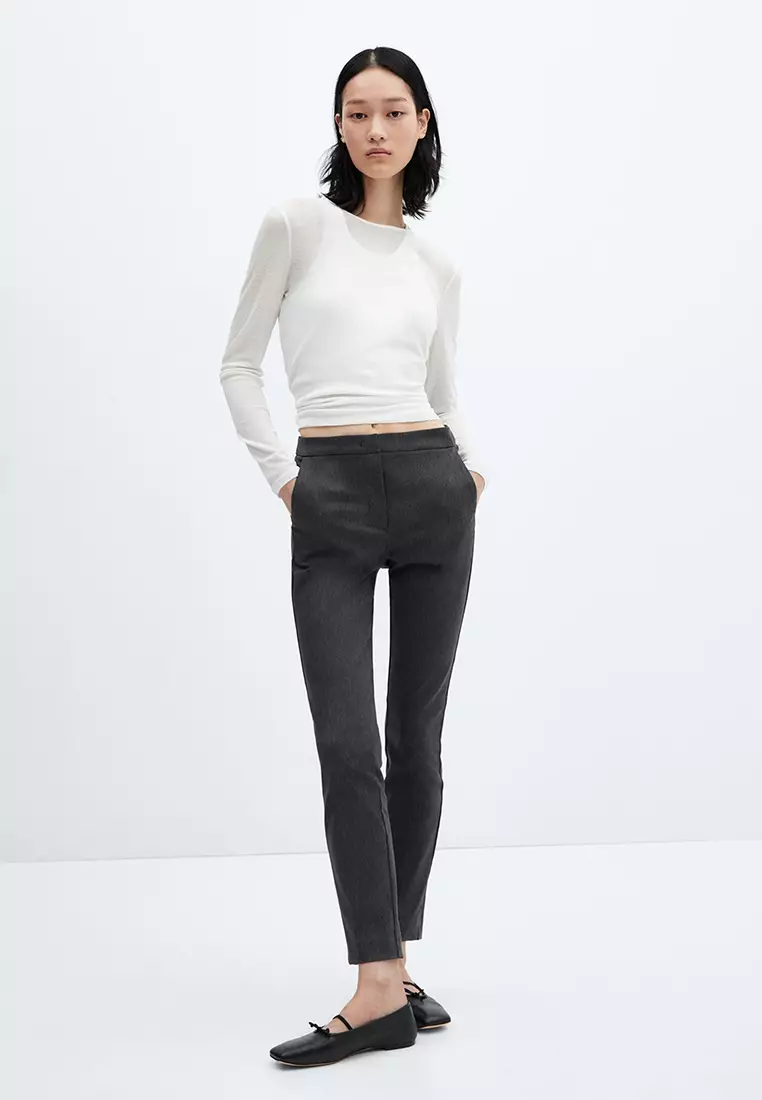 Cropped skinny hot sale trousers womens