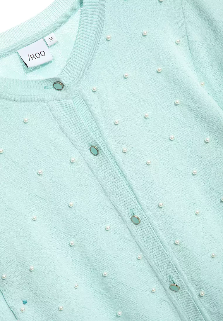 Button Front Short Sleeve Knit Cardigan