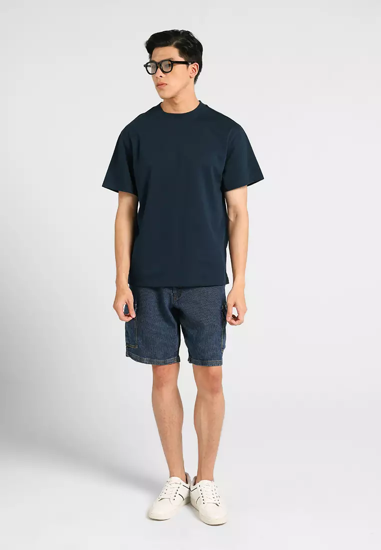 MANZONE - Kaos Lengan Pendek Pria Stan 05 Relaxed fit - Navy Colour Navy