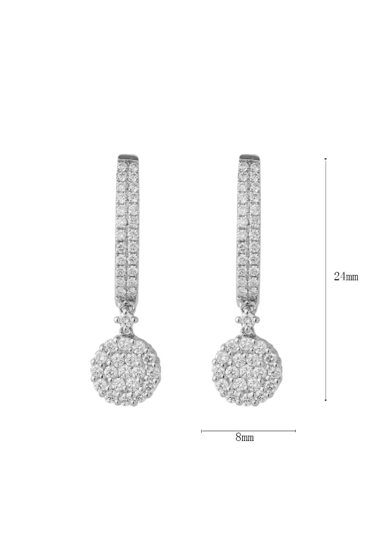 TOMEI Diamond Earrings, White Gold 750 (E1068)
