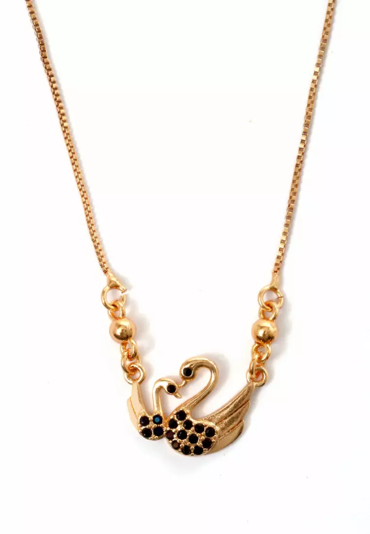 Kalung Aksesoris Wanita Bermotif Crystal Stone Design Casual Elegant Look - 100