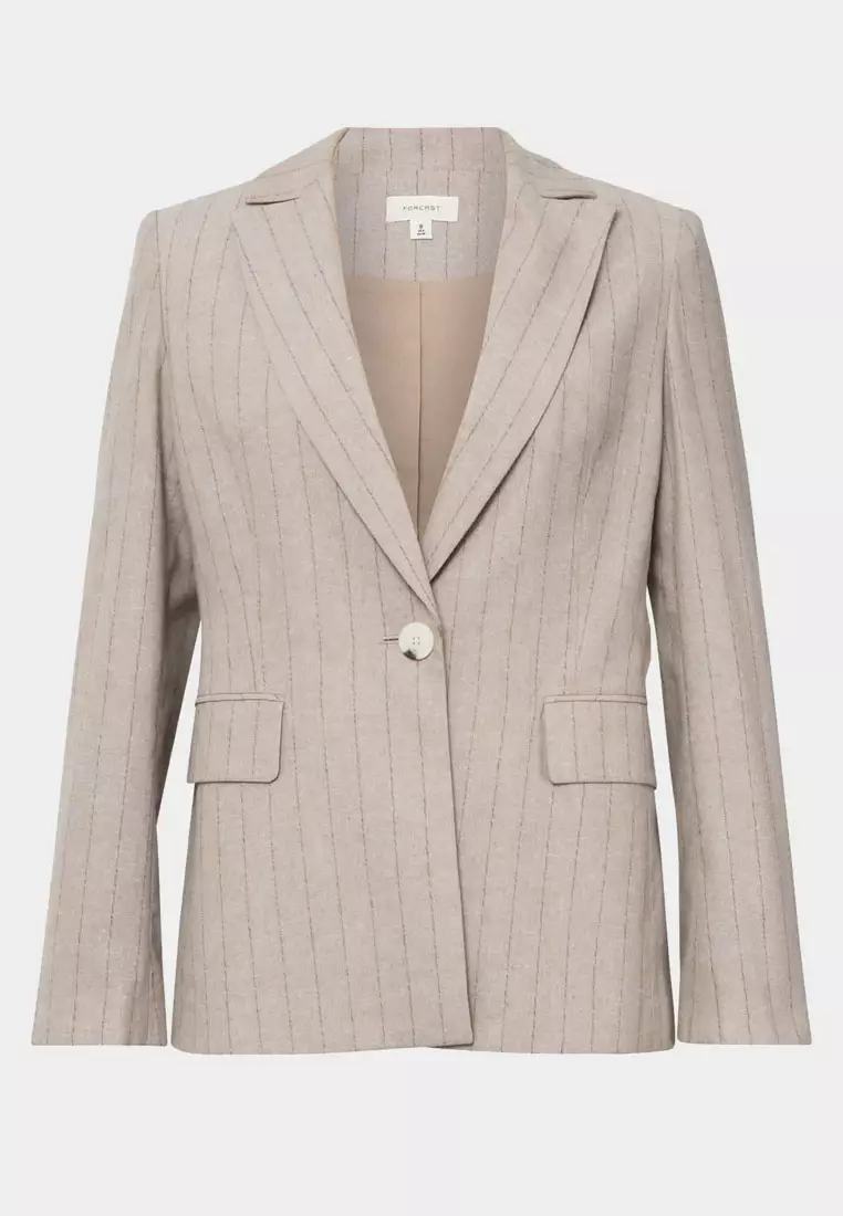 Ria Stripe Cotton Blend Jacket