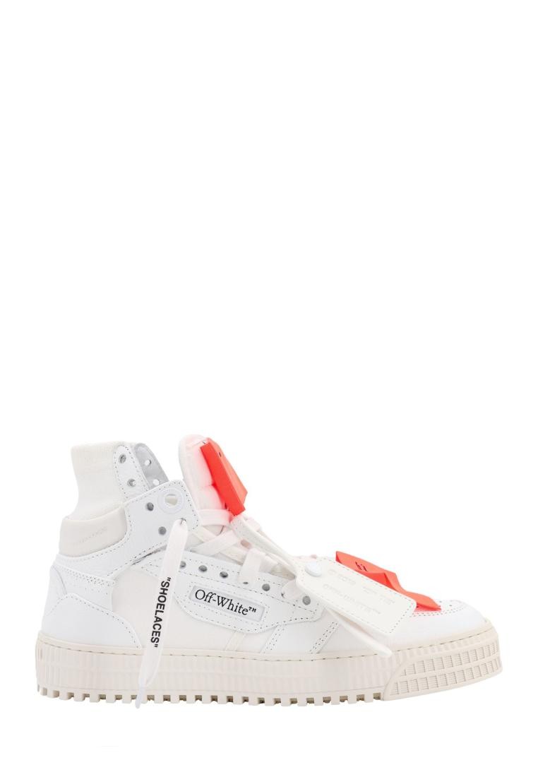 OFF-WHITE - Leather and canvas sneakers with iconic Zip Tie - White