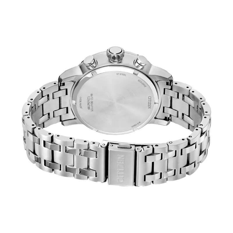 Jam Tangan Pria Citizen Eco Drive CA0851-56X Men Brycen Chronograph Green Dial Stainless Steel Strap