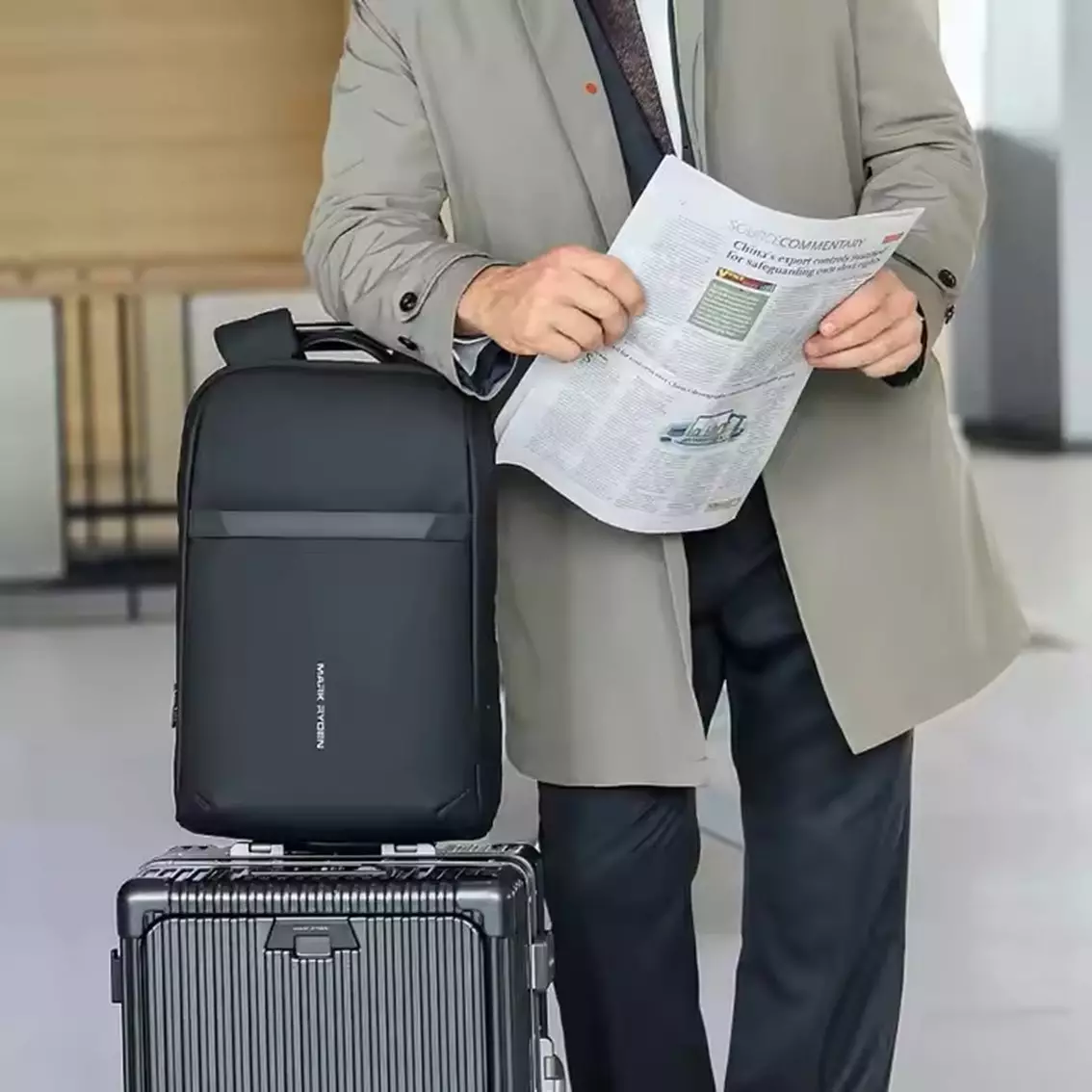 Mark Ryden Tas Ransel Backpack Laptop 15.6 Inch USB MR1113 - BLACK