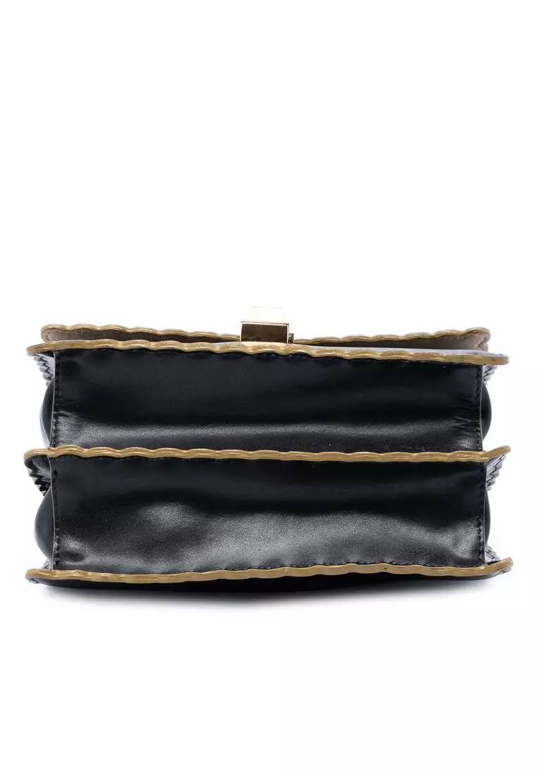 Pre-Loved Fendi Small Scalloped Leather Kan I Crossbody