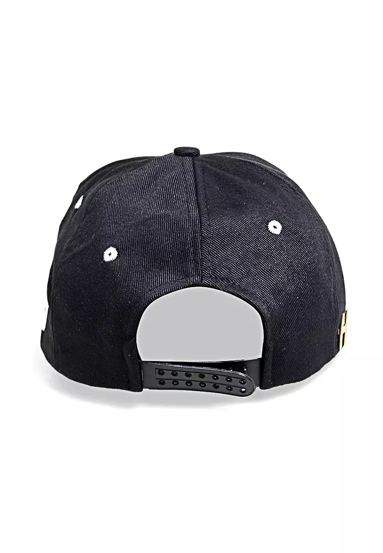 Gemp Topi Snapback Aksesoris Fashion Pria Wanita Bordir Huruf i Resizable Strap Material Rafel ORIGINAL - Black
