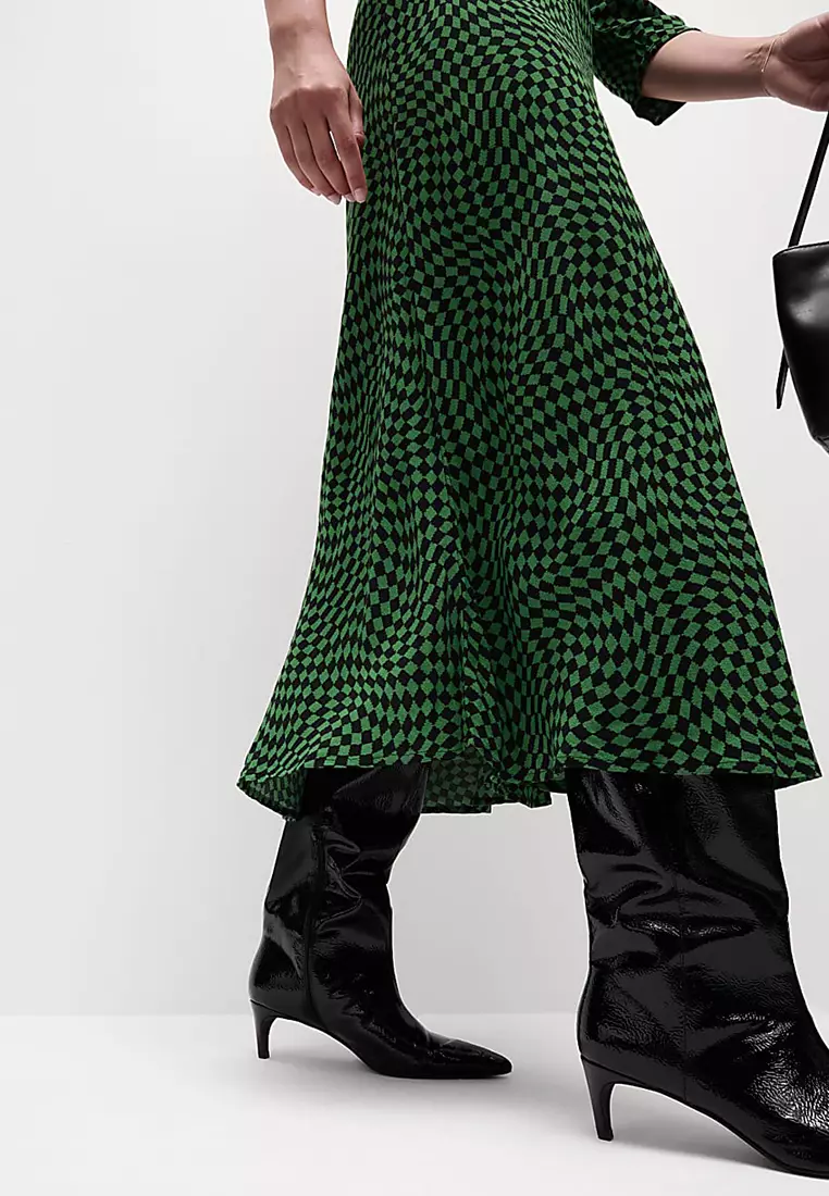 Printed Round Neck Midaxi Column Dress