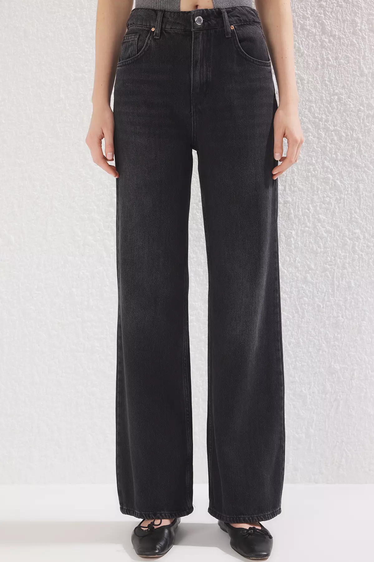 Black High Waist Wide Leg Jeans