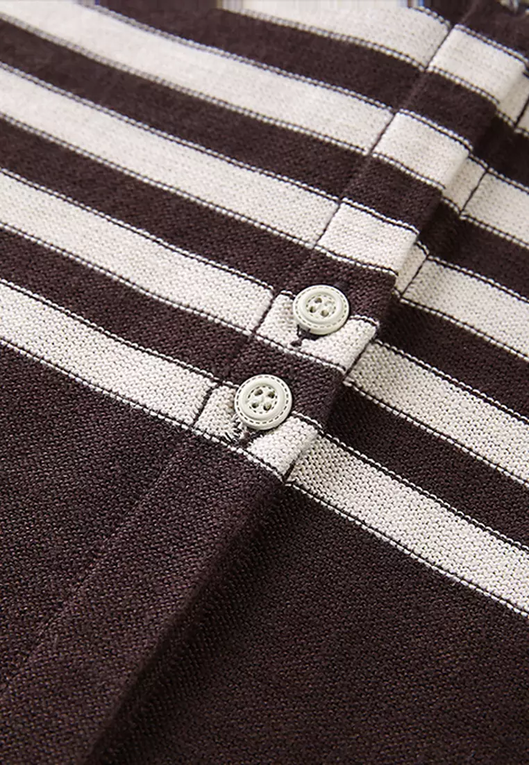 Stylish Striped Hooded Knit Jacket