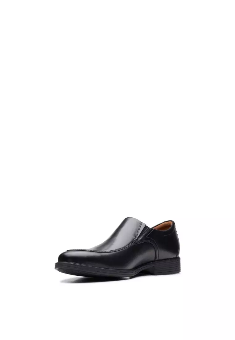 Buy Clarks Clarks Whiddon Step Black Leather Mens Dress Slip On Shoes ...