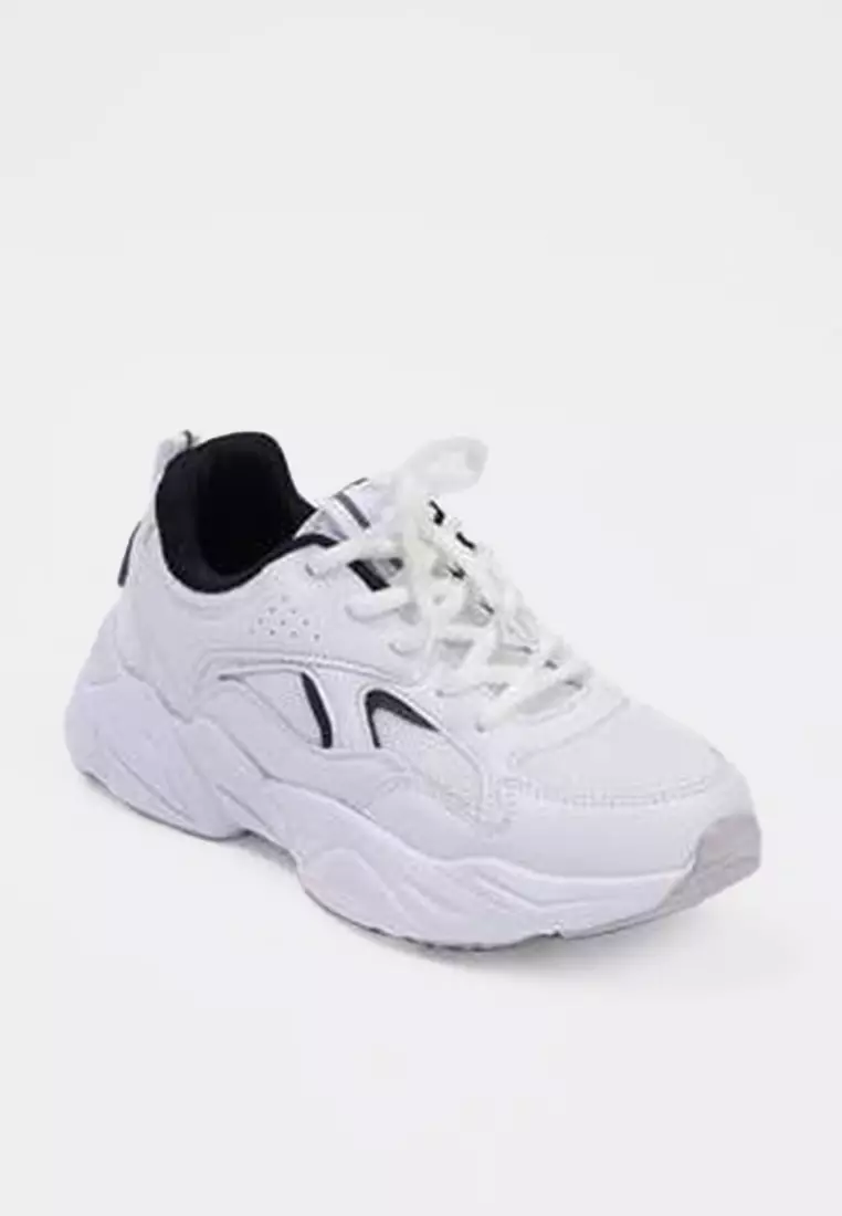White Contrast Comfortable Sole Chunky Women's Sports Shoes Takaw26Sn00023