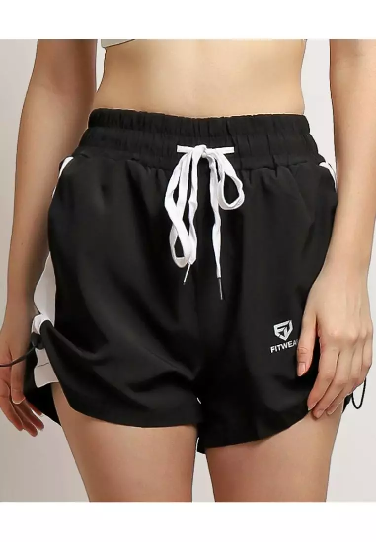 Fitwear - Celana Pendek Big Size Olahraga Wanita VICTORIA LIST MICROFIBRE - LIST WHITE