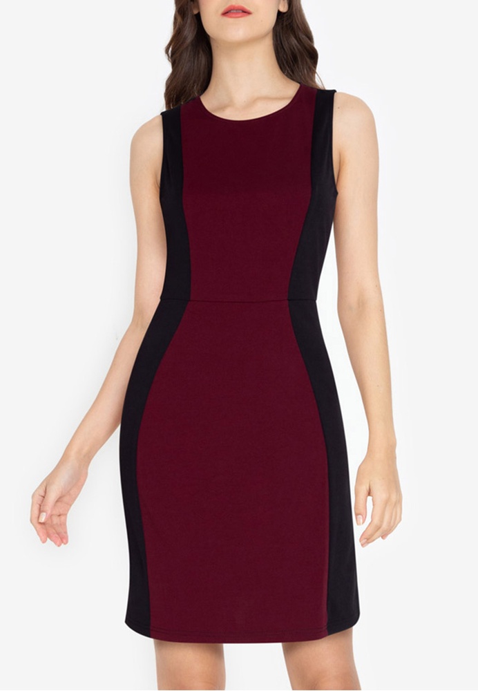 Buy ZALORA WORK Colorblock Sleeveless Dress 2021 Online | ZALORA Philippines