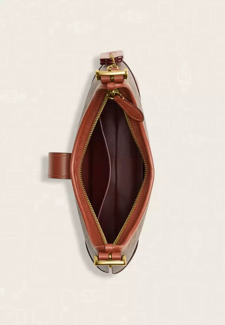 Coach Hamptons Hobo In Signature Canvas Tan Rust