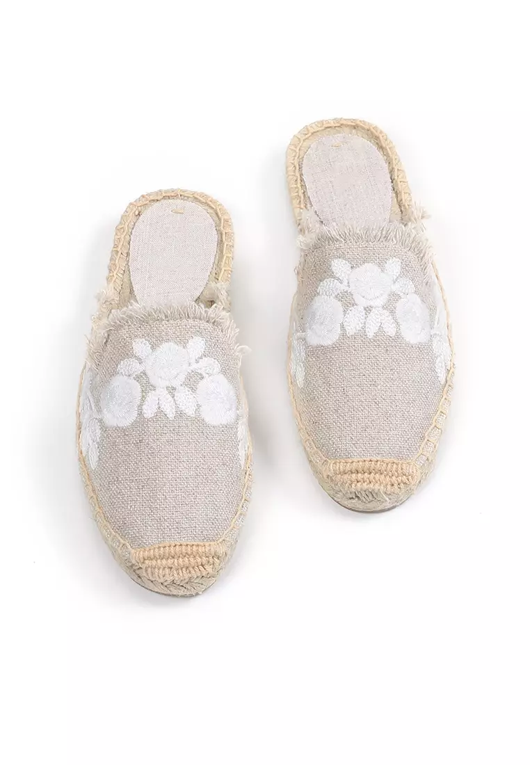 Embroidery Linen Espadrilles HB001