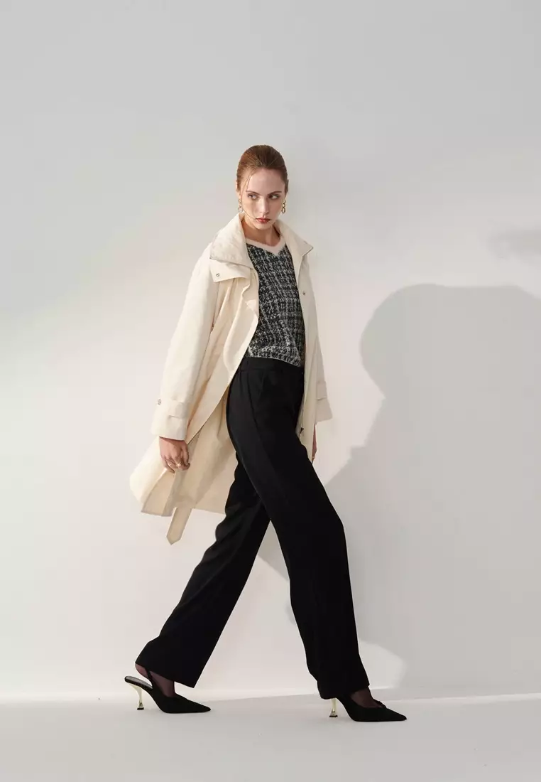 黑鬆緊帶直筒寬褲