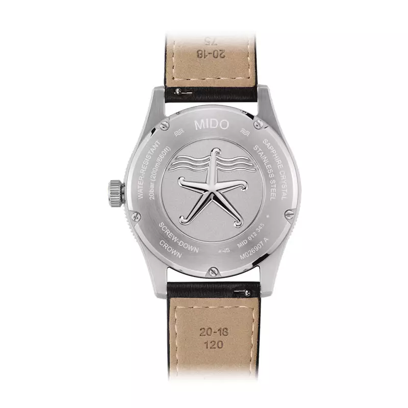 Jam Tangan Pria Mido Ocean Star 39 M026.907.17.051.00 Black Pattern Dial Dual Tone Textile And Leather Strap