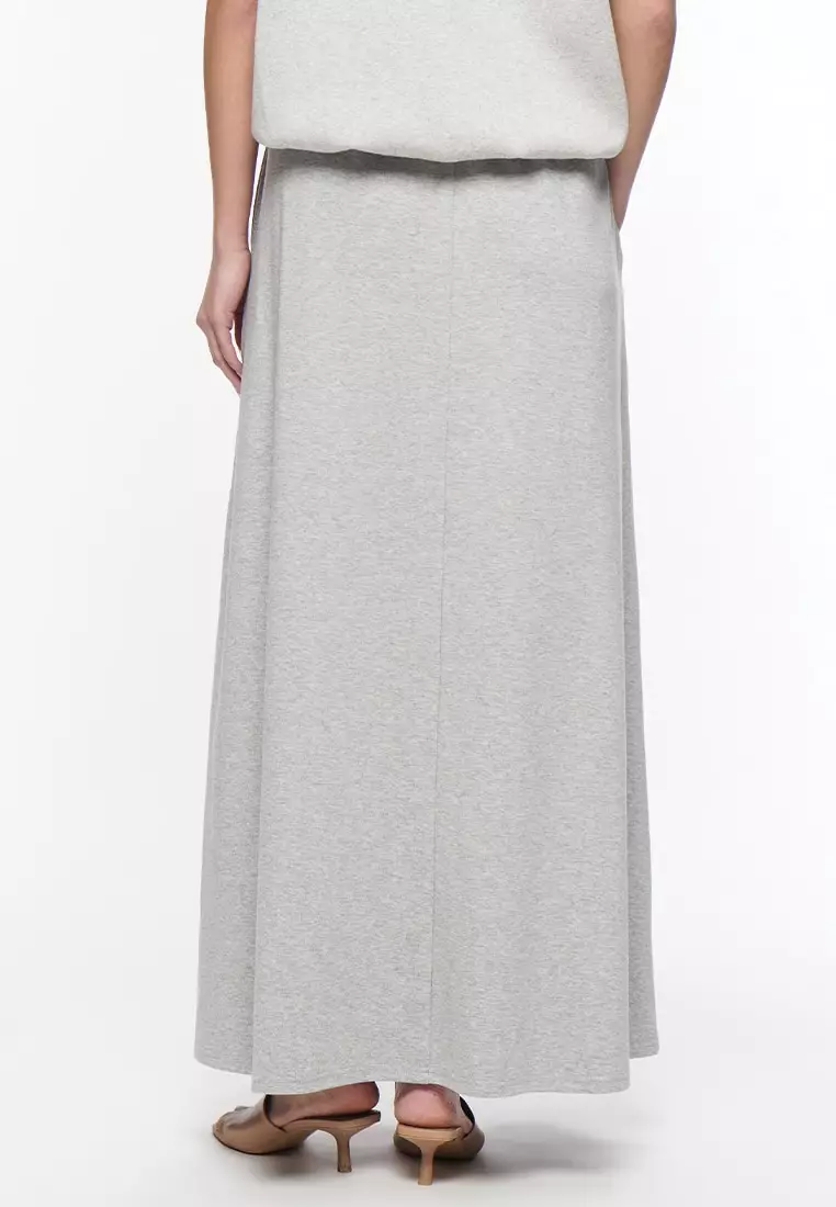 Women's Full Garter Waist Jersey Maxi Skirt