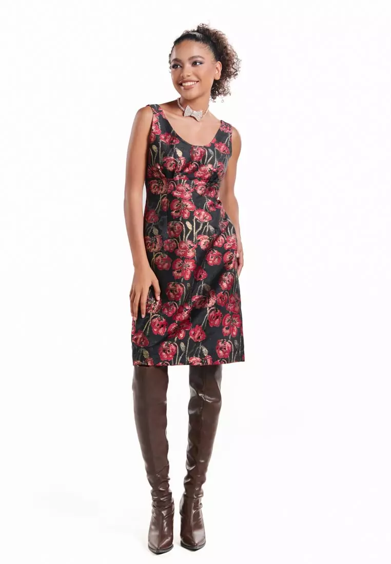 Floral Brocade Dress