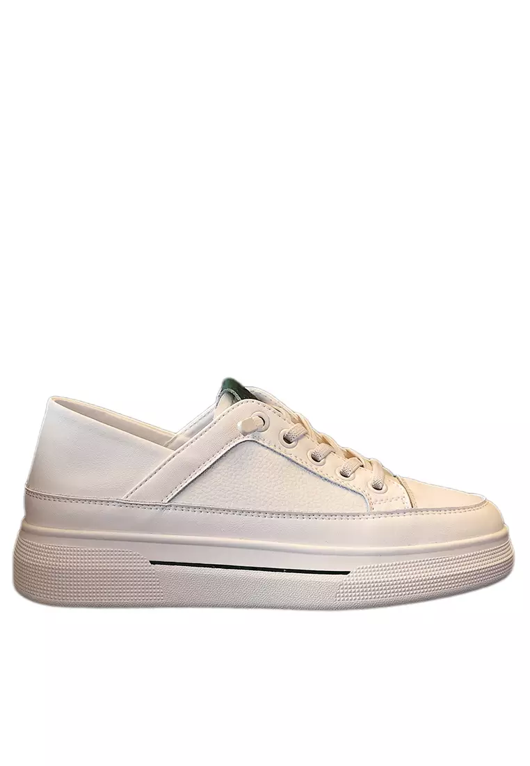 Genuine Leather Flat White Sneakers RX-Y5990
