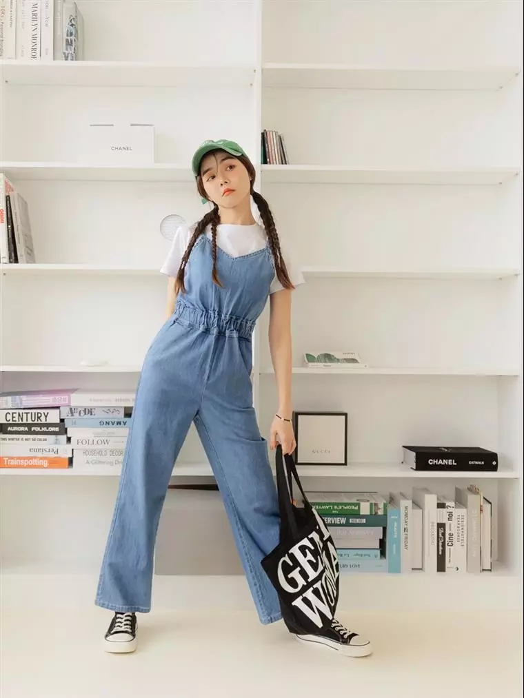 OBSTYLE Cotton Elastic Waist Denim Overalls with Straps《BA7139》 2024 | Buy  OBSTYLE Online | ZALORA Hong Kong