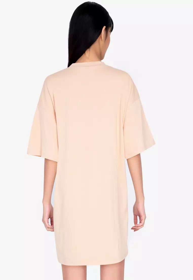 Buy ZALORA BASICS Contrast Pocket Oversized T shirt Dress 2024