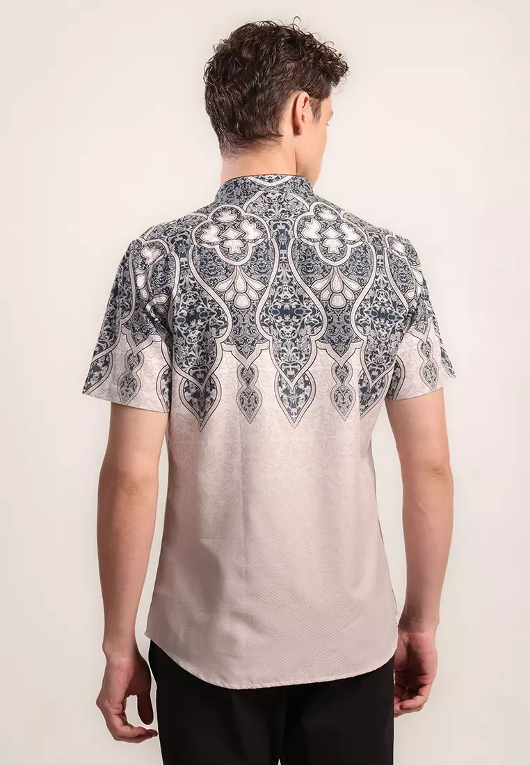 MOC - Kemeja Shanghai Lengan Pendek Pria Azkha - Khaky