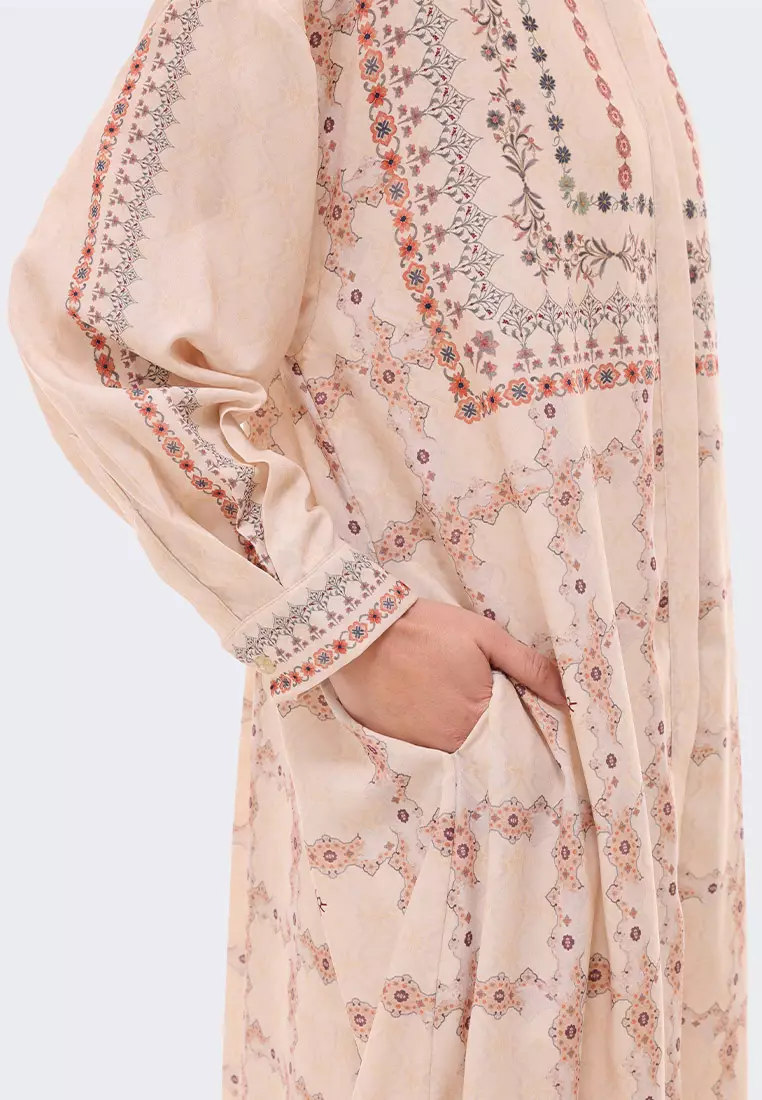 Ria Miranda Cannoli Cream Sazain Tunic Set