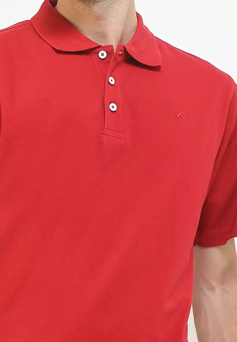 Ethan White Pine Polo Pendek Regular Tierson - Maroon Casual