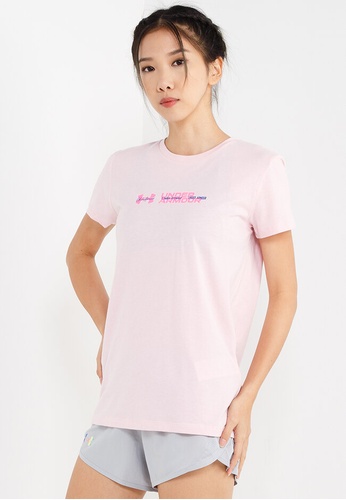 Under Armour pink UA Tonal Multi Font Short Sleeves Tee 7CF2CAA9D15518GS_1