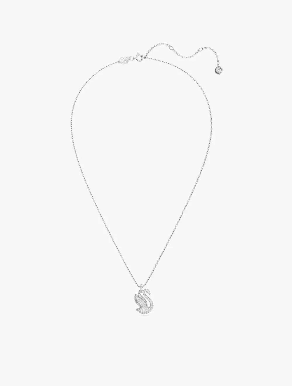 Swarovski Iconic Swan Pendant, Swan, Medium, White, Rhodium Plated - White