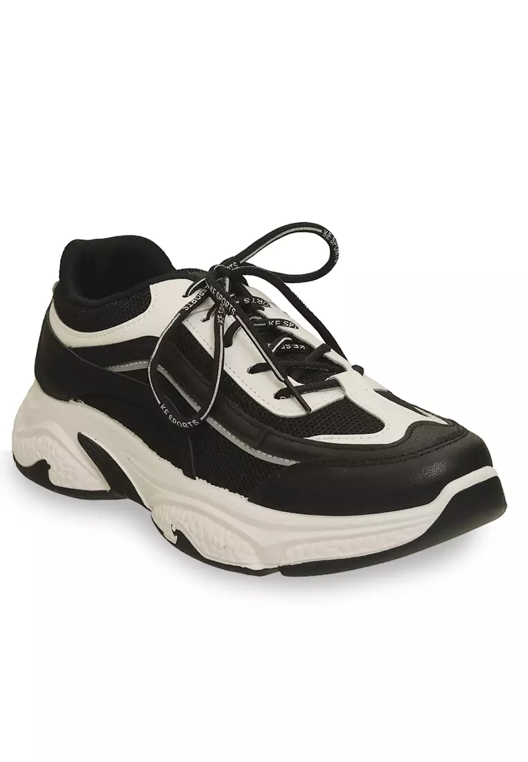 Anando Sepatu Sneakers Tali Pria Stylish Design Casual Sport Shoes Lighweight Material Mesh ORIGINAL - Black