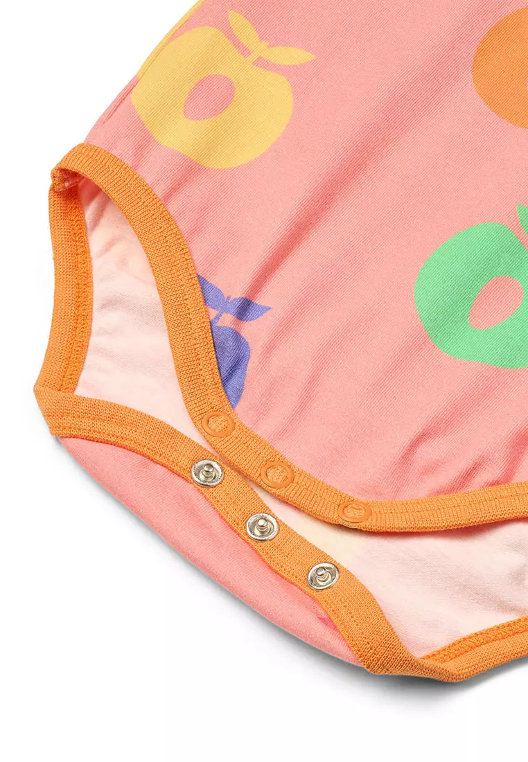 Short-sleeved baby body with apples