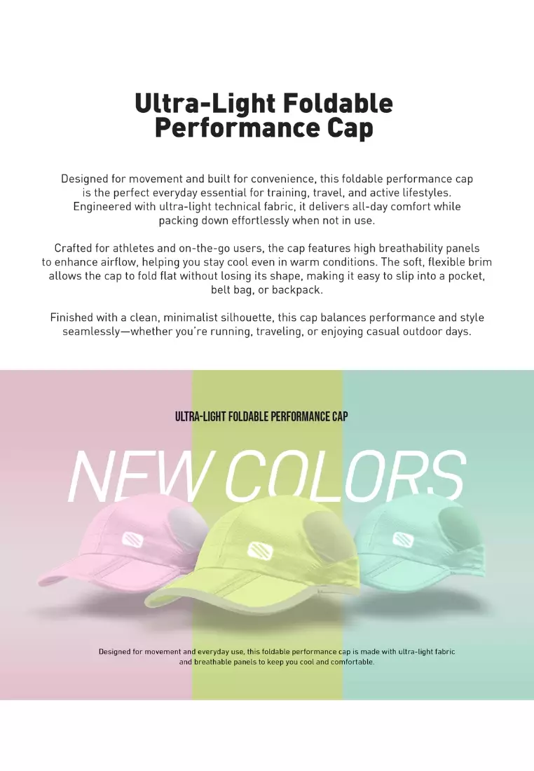 Emblem Logo Foldable Cap – Pink | Packable | Performance