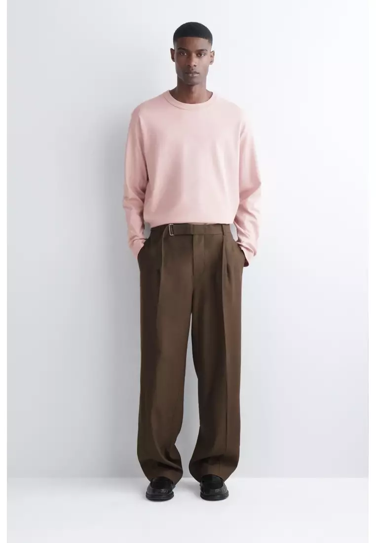 RELAXED JERSEY INTERLOCK LONG-SLEEVED T-SHIRT