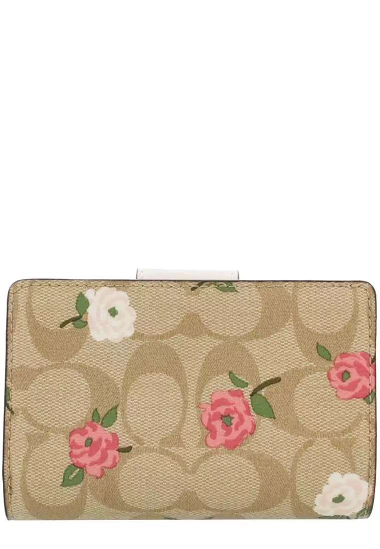Buy Coach Coach Medium Corner Zip Wallet In Signature Canvas With
