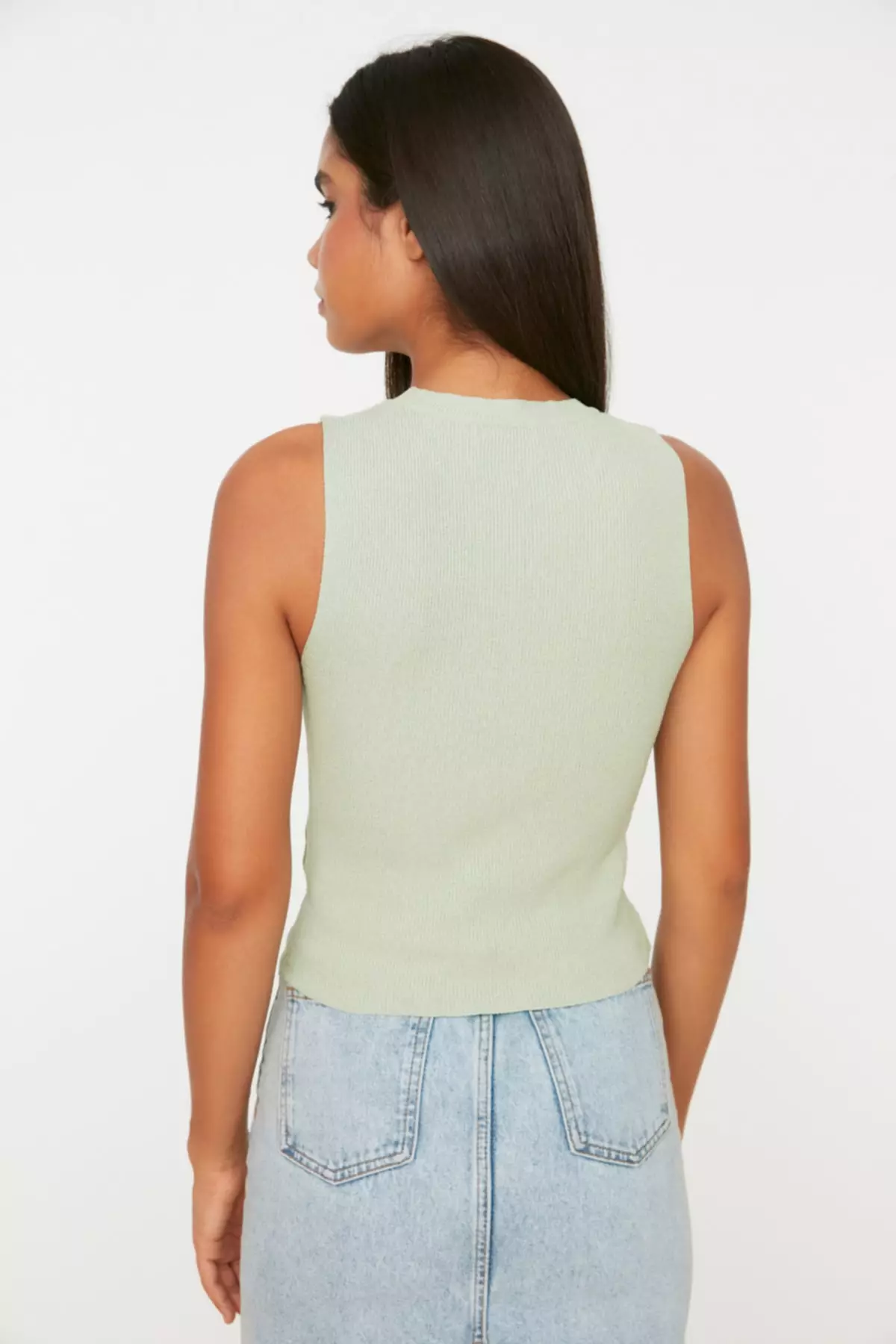 Crew Neck Knit Tank Top