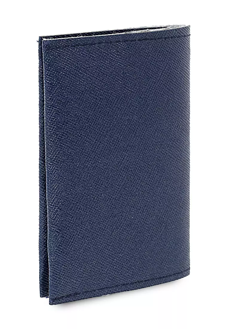 Dompet Mini Motif Polos Detail Snap Kancing Card Wallet Design Simple - Navy