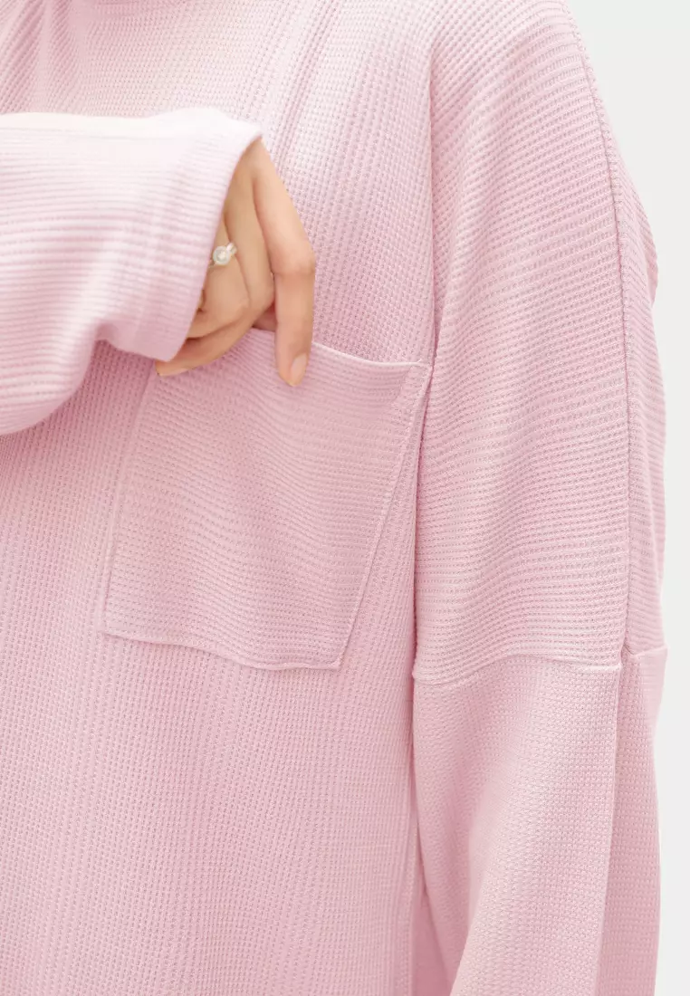 Zelena - Althea Long Sleeves Waffle | Kaos Lengan Panjang - Rose Milk