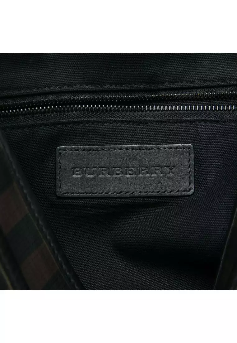 Pre-Loved Burberry Smoke Check Coated Canvas Crossbody