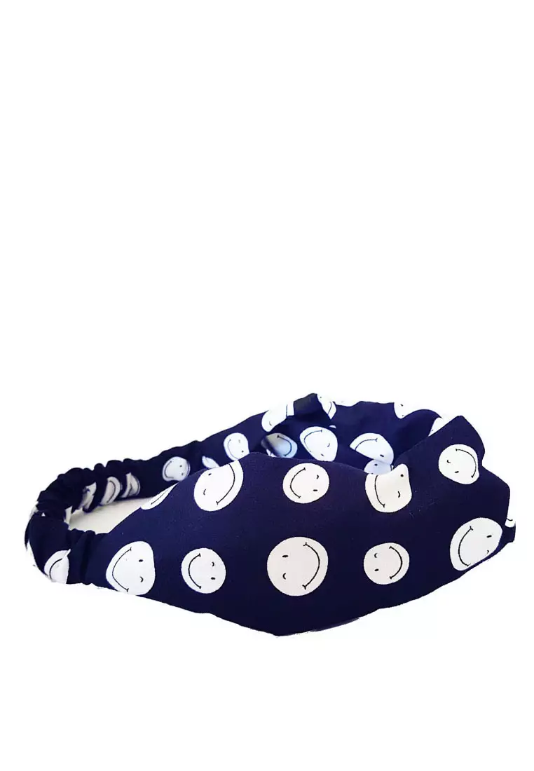 Twisted Headband Emoticon Navy